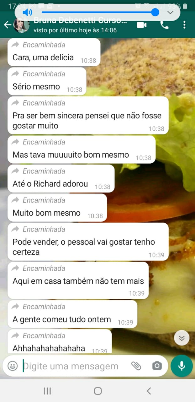 print cliente Bruna dizendo que gostou bastante